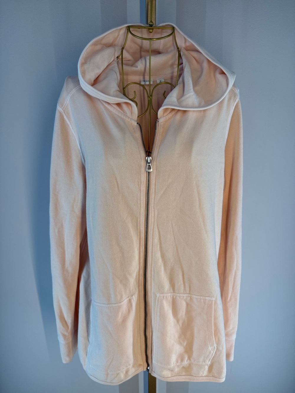 GAP VintageSoft French Terry Full Zip Hoodie Sweatshirt - Medium - Pink Fairy